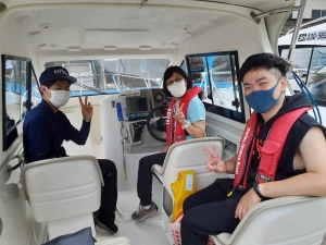 船舶免許東京　マリンライセンスロイヤル東京　船舶免許教習風景　ボート免許教習風景