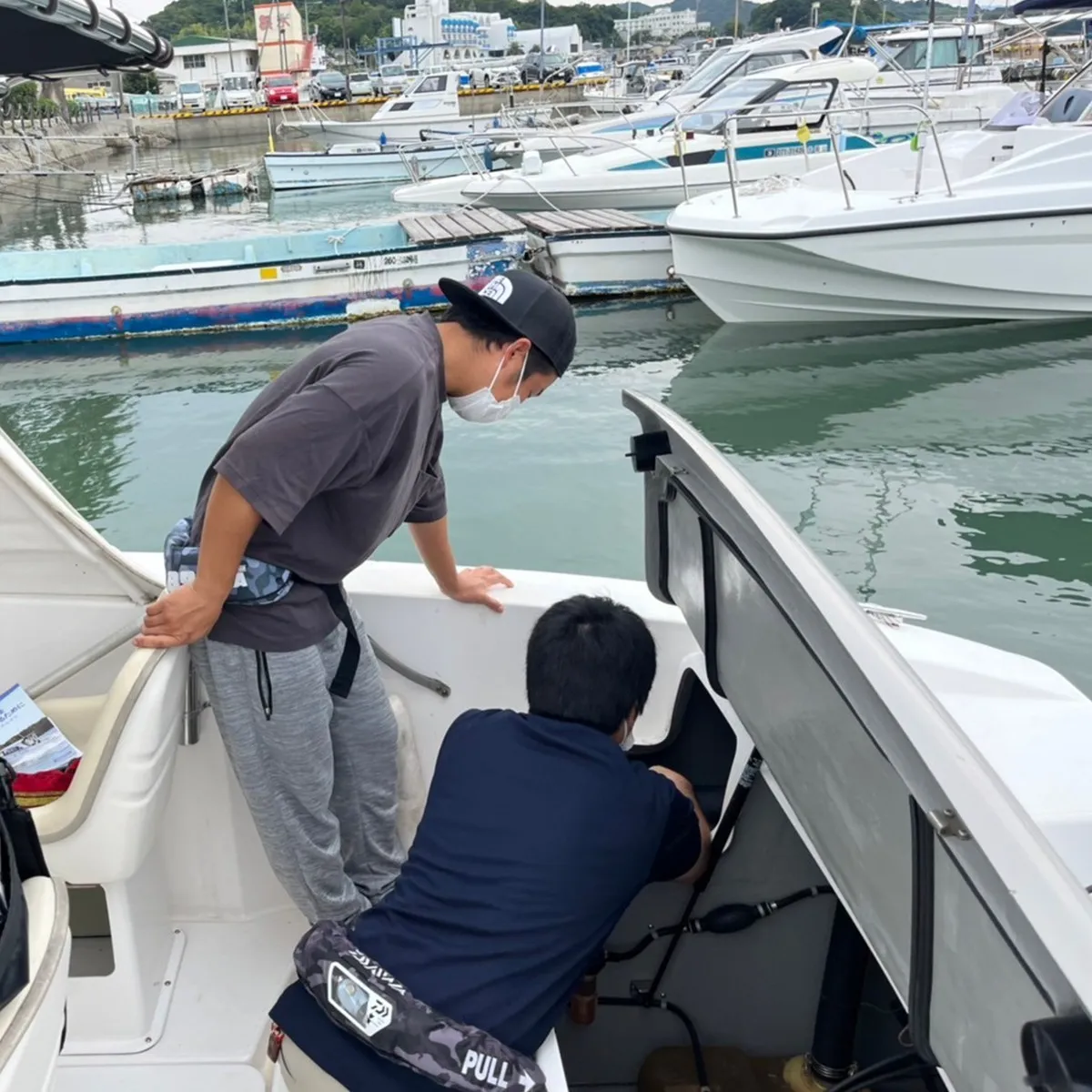 牛窓会場でのボート免許 教習風景写真①