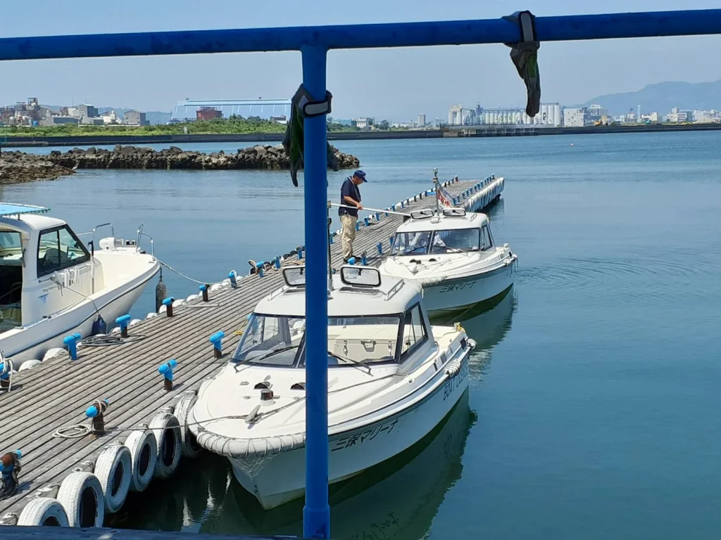 マリンライセンスロイヤル清水会場（三保マリーナ）の風景